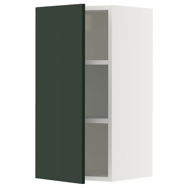 SEKTION Gabin pared 1 puerta c/ estantes, blanco/Havstorp Verde oscuro, 38x37x76 cm