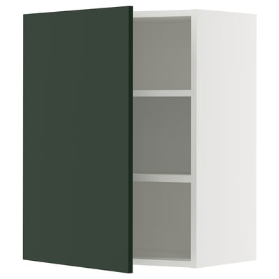 SEKTION Gabin pared 1 puerta c/ estantes, blanco/Havstorp Verde oscuro, 61x37x76 cm