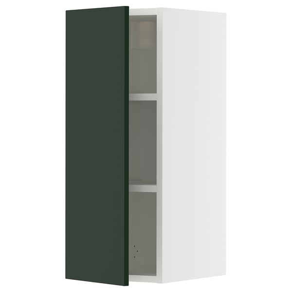 SEKTION Gabin pared 1 puerta c/ estantes, blanco/Havstorp Verde oscuro, 31x37x76 cm