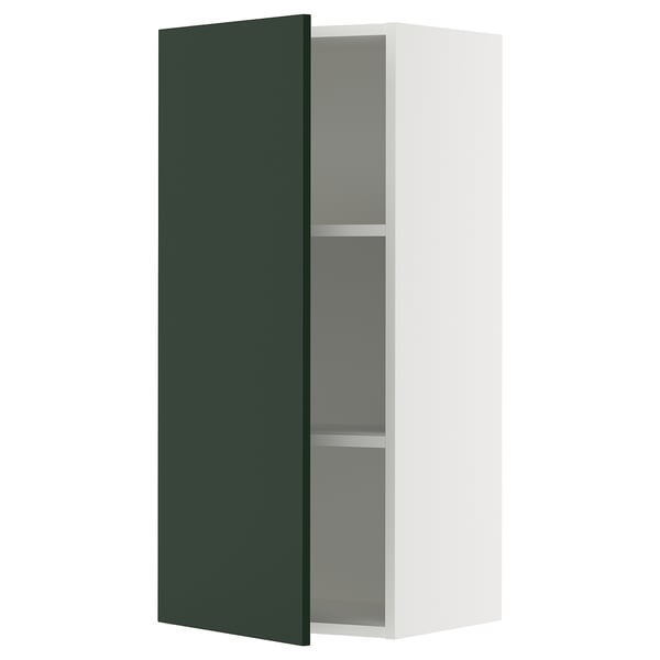 SEKTION Gabin pared 1 puerta c/ estantes, blanco/Havstorp Verde oscuro, 46x37x102 cm