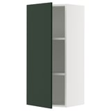 SEKTION Gabin pared 1 puerta c/ estantes, blanco/Havstorp Verde oscuro, 46x37x102 cm