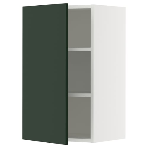 SEKTION Gabin pared 1 puerta c/ estantes, blanco/Havstorp Verde oscuro, 46x37x76 cm