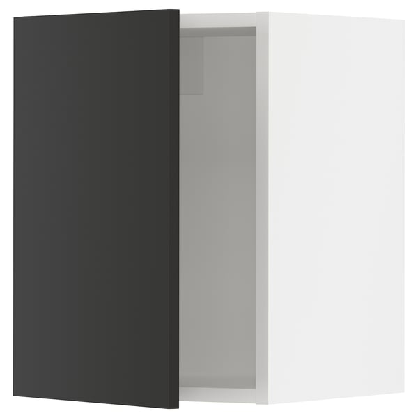 SEKTION Gabin pared 1 puerta c/ estantes, blanco/Nickebo Carbón mate, 38x37x51 cm