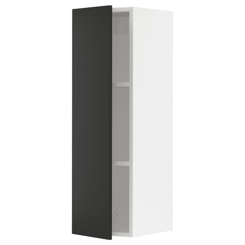 SEKTION Gabin pared 1 puerta c/ estantes, blanco/Nickebo Carbón mate, 31x37x102 cm