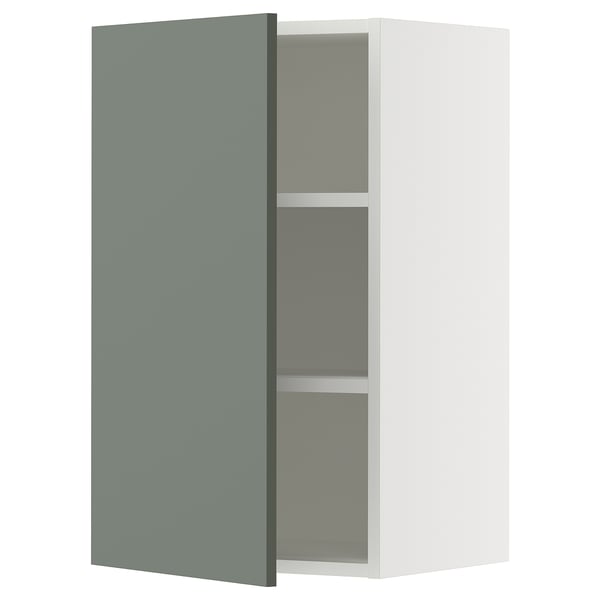 SEKTION Gabin pared 1 puerta c/ estantes, blanco/Nickebo Verde grisáceo mate, 46x37x76 cm