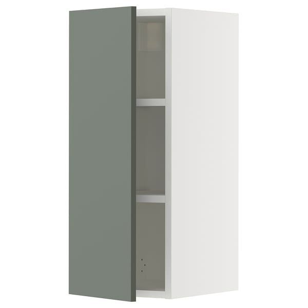 SEKTION Gabin pared 1 puerta c/ estantes, blanco/Nickebo Verde grisáceo mate, 31x37x76 cm