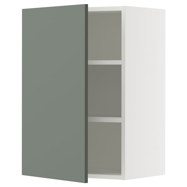 SEKTION Gabin pared 1 puerta c/ estantes, blanco/Nickebo Verde grisáceo mate, 53x37x76 cm