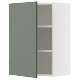 SEKTION Gabin pared 1 puerta c/ estantes, blanco/Nickebo Verde grisáceo mate, 53x37x76 cm