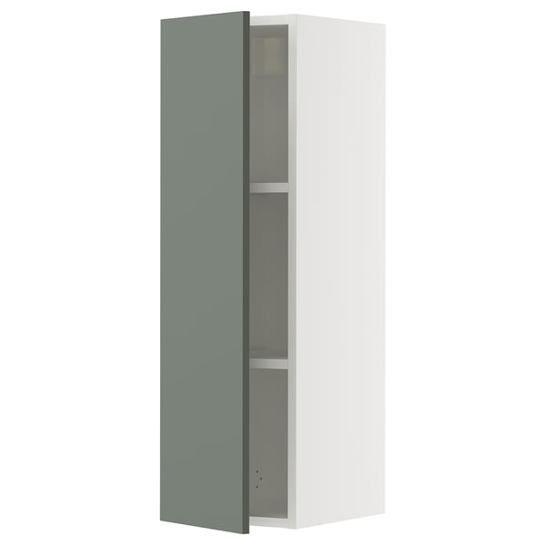 SEKTION Gabin pared 1 puerta c/ estantes, blanco/Nickebo Verde grisáceo mate, 31x37x102 cm