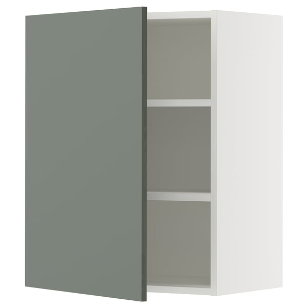 SEKTION Gabin pared 1 puerta c/ estantes, blanco/Nickebo Verde grisáceo mate, 61x37x76 cm