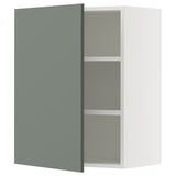 SEKTION Gabin pared 1 puerta c/ estantes, blanco/Nickebo Verde grisáceo mate, 61x37x76 cm