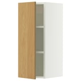 SEKTION Gabin pared 1 puerta c/ estantes, blanco/Sinarp chapa roble, 31x37x76 cm