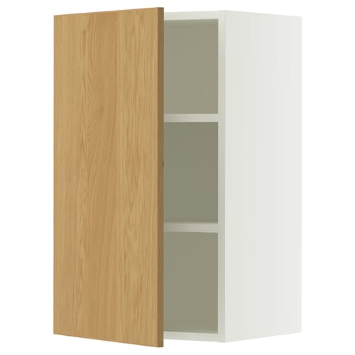 SEKTION Gabin pared 1 puerta c/ estantes, blanco/Sinarp chapa roble, 46x37x76 cm
