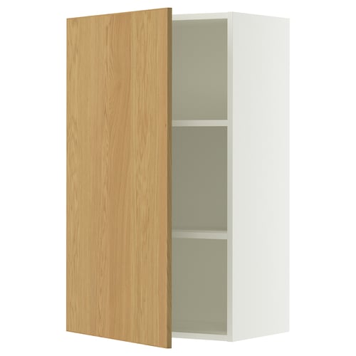SEKTION Gabin pared 1 puerta c/ estantes, blanco/Sinarp chapa roble, 61x37x102 cm