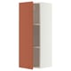 SEKTION Gabin pared 1 puerta c/ estantes, blanco/Terrsjö motivo de ondas marrón rojizo, 38x37x102 cm