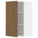 SEKTION Gabin pared 1 puerta c/ estantes, blanco/Tistorp Efecto nogal café, 46x37x76 cm