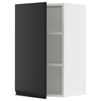 SEKTION Gabin pared 1 puerta c/ estantes, blanco/Upplöv Carbón mate, 46x37x76 cm