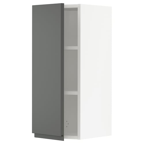 SEKTION Gabin pared 1 puerta c/ estantes, blanco/Voxtorp gris oscuro, 31x37x76 cm