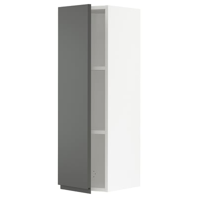 SEKTION Gabin pared 1 puerta c/ estantes, blanco/Voxtorp gris oscuro, 31x37x102 cm