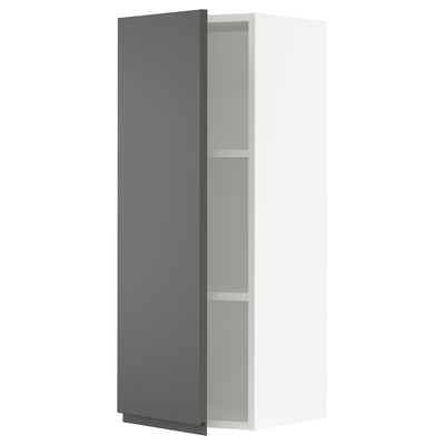 SEKTION Gabin pared 1 puerta c/ estantes, blanco/Voxtorp gris oscuro, 38x37x102 cm