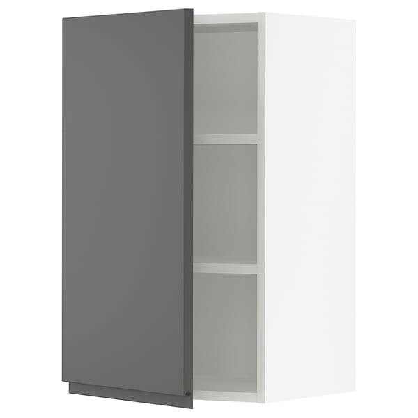 SEKTION Gabin pared 1 puerta c/ estantes, blanco/Voxtorp gris oscuro, 46x37x76 cm