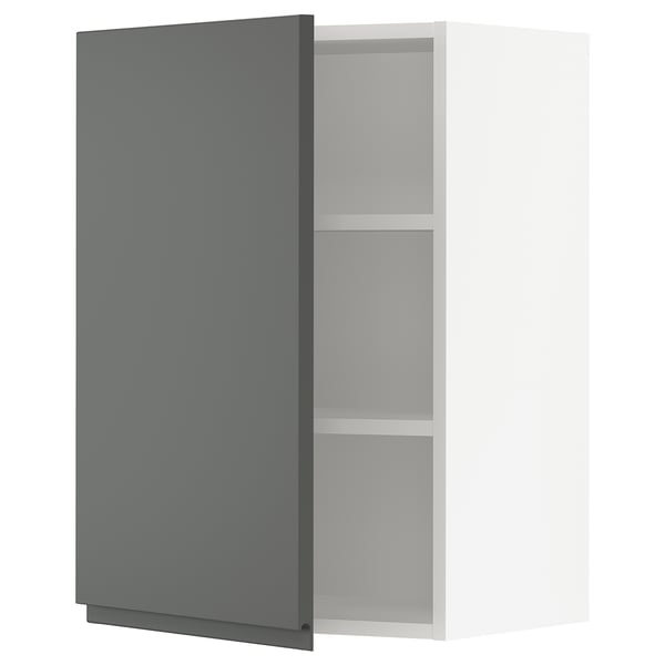 SEKTION Gabin pared 1 puerta c/ estantes, blanco/Voxtorp gris oscuro, 53x37x76 cm