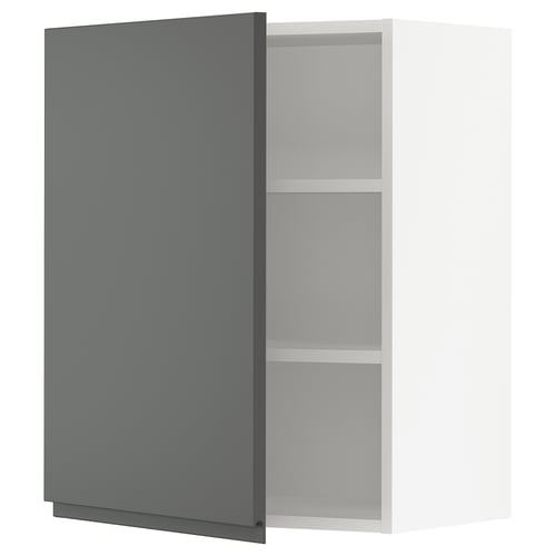 SEKTION Gabin pared 1 puerta c/ estantes, blanco/Voxtorp gris oscuro, 61x37x76 cm