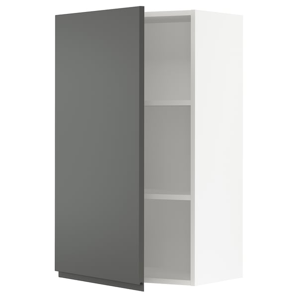 SEKTION Gabin pared 1 puerta c/ estantes, blanco/Voxtorp gris oscuro, 61x37x102 cm