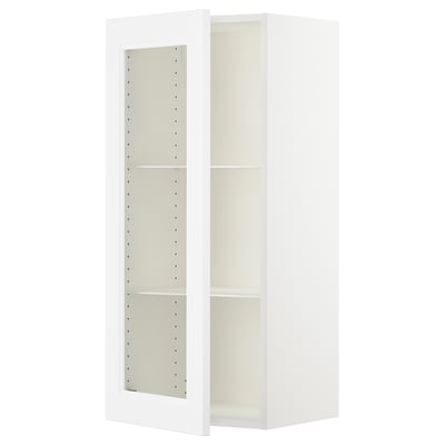 SEKTION Gabin pared 1 puerta vidrio c/ ests, blanco/Axstad blanco mate, 46x37x102 cm