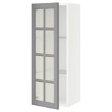 SEKTION Gabin pared 1 puerta vidrio c/ ests, blanco/Bodbyn gris, 38x37x102 cm