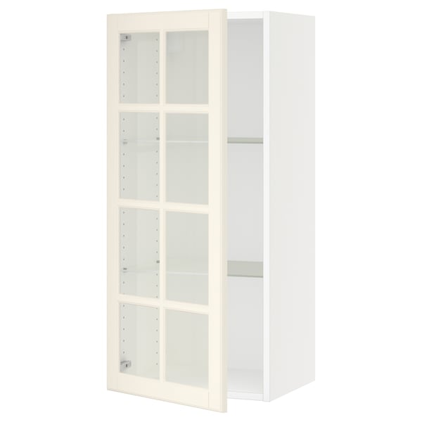 SEKTION Gabin pared 1 puerta vidrio c/ ests, blanco/Bodbyn hueso, 46x37x102 cm