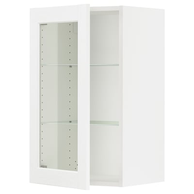 SEKTION Gabin pared 1 puerta vidrio c/ ests, blanco Enköping/blanco efecto madera, 46x37x76 cm