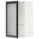 Opción: SEKTION Gabin pared 1 puerta vidrio c/ ests, blanco/Hejsta Vidrio acanalado carbón, 46x37x76 cm
