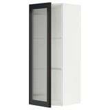 SEKTION Gabin pared 1 puerta vidrio c/ ests, blanco/Hejsta Vidrio acanalado carbón, 38x37x102 cm