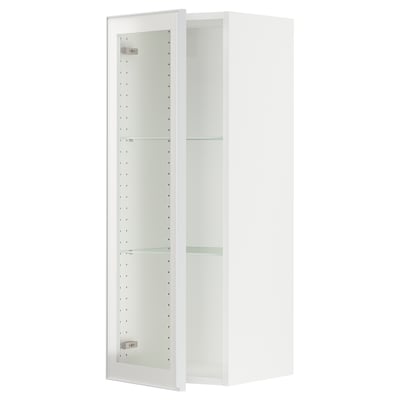 SEKTION Gabin pared 1 puerta vidrio c/ ests, blanco/Hejsta Vidrio transparente blanco, 38x37x102 cm
