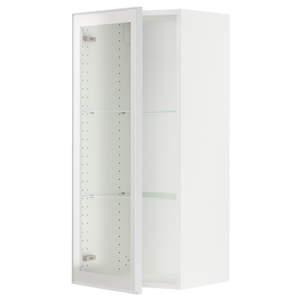 SEKTION Gabin pared 1 puerta vidrio c/ ests, blanco/Hejsta Vidrio transparente blanco, 46x37x102 cm