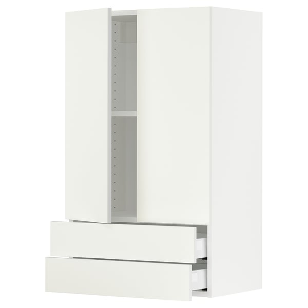 SEKTION Gabin pared 2 puertas 2 cajones, blanco/Vallstena blanco, 61x37x102 cm
