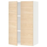 SEKTION Gabin pared 2 puertas c/ estantes, blanco/Askersund efecto fresno claro, 61x37x102 cm