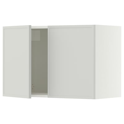 SEKTION Gabin pared 2 puertas c/ estantes, blanco/Aspudden gris claro, 76x37x51 cm