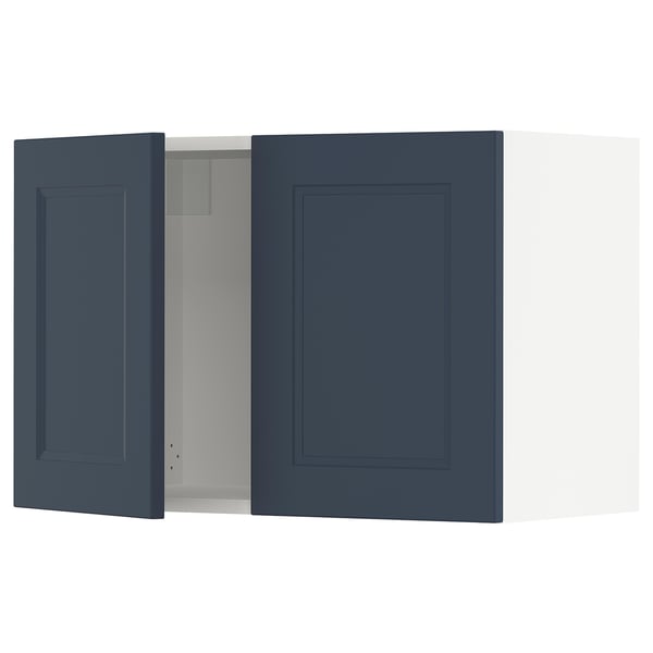 SEKTION Gabin pared 2 puertas c/ estantes, blanco Axstad/mate azul, 76x37x51 cm