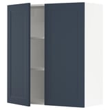 SEKTION Gabin pared 2 puertas c/ estantes, blanco Axstad/mate azul, 91x37x102 cm