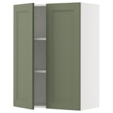 SEKTION Gabin pared 2 puertas c/ estantes, blanco/Axstad verde grisáceo, 76x37x102 cm