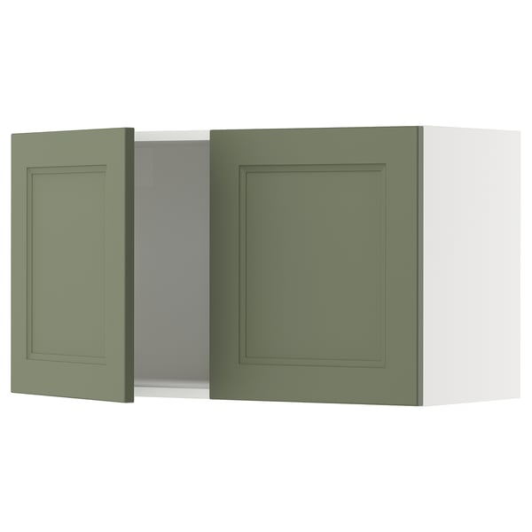 SEKTION Gabin pared 2 puertas c/ estantes, blanco/Axstad verde grisáceo, 91x37x51 cm