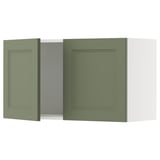 SEKTION Gabin pared 2 puertas c/ estantes, blanco/Axstad verde grisáceo, 91x37x51 cm
