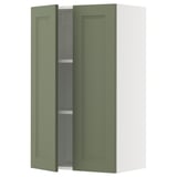 SEKTION Gabin pared 2 puertas c/ estantes, blanco/Axstad verde grisáceo, 61x37x102 cm