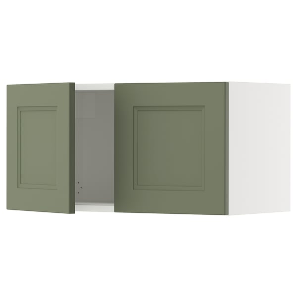 SEKTION Gabin pared 2 puertas c/ estantes, blanco/Axstad verde grisáceo, 76x37x38 cm