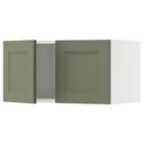 SEKTION Gabin pared 2 puertas c/ estantes, blanco/Axstad verde grisáceo, 76x37x38 cm