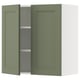 SEKTION Gabin pared 2 puertas c/ estantes, blanco/Axstad verde grisáceo, 76x37x76 cm