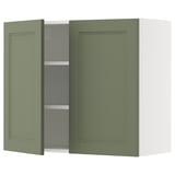 SEKTION Gabin pared 2 puertas c/ estantes, blanco/Axstad verde grisáceo, 91x37x76 cm
