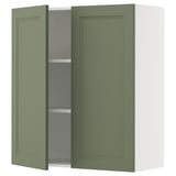 SEKTION Gabin pared 2 puertas c/ estantes, blanco/Axstad verde grisáceo, 91x37x102 cm